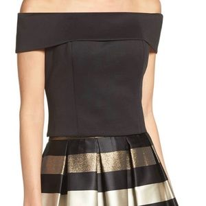 Eliza J over the should top. Black. Size 6. Back zip.